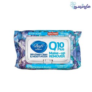 دستمال مرطوب پاک کننده آرایش دافی مدل Q10 طرح گل