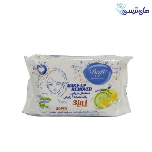 دستمال مرطوب پاک کننده آرایش ۲۰ عددی دافی مدل 3in1