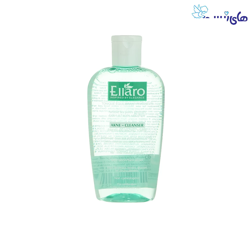 تونر پاککننده صورت الارو مدل Akne Cleanser حجم 200 میلیلیتر | پاکسازی عمیق و کنترل چربی پوست